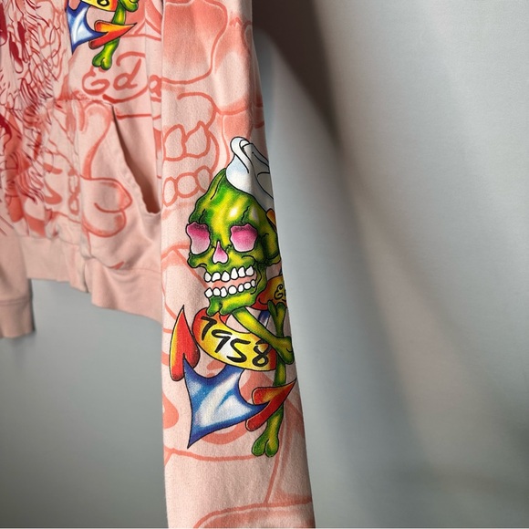 Authentic Ed Hardy by Christian Audigier pink zip up hoodie - Picture 6 of 12